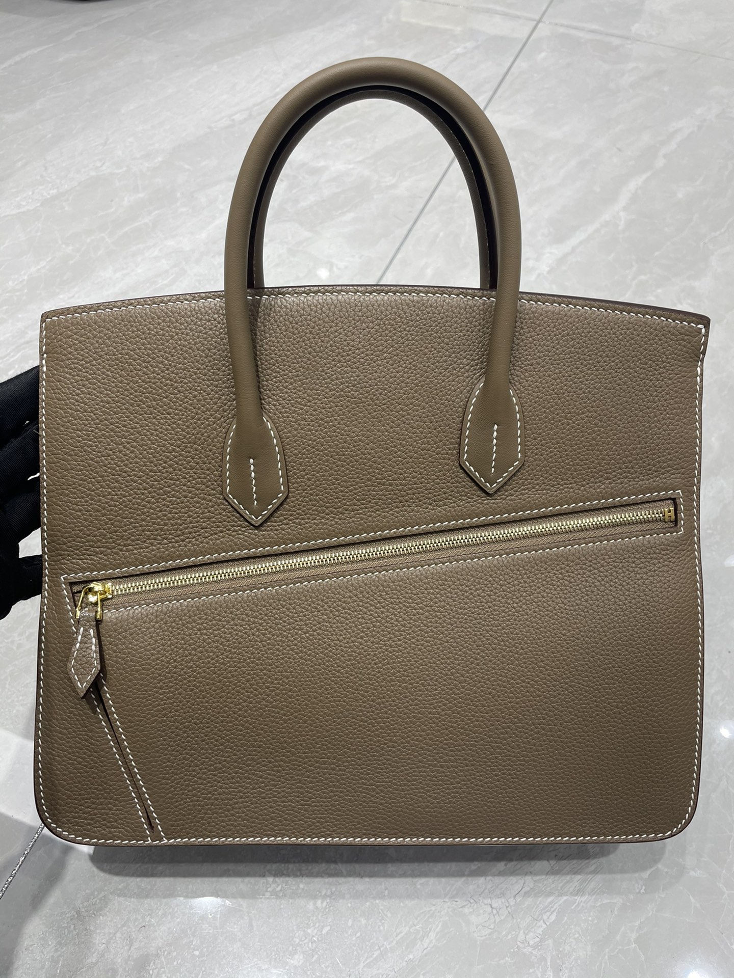 Hermes Birkin 30CM Swift and Togo Leather Handbag Grey